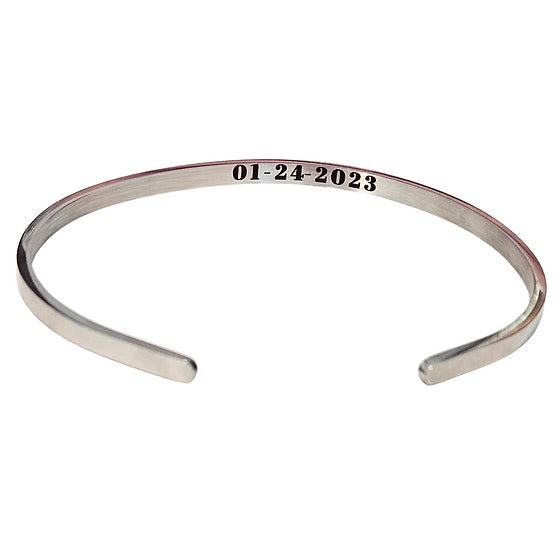 Custom Engrave Silver Bracelet 💧