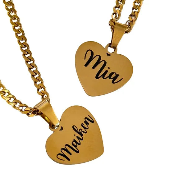 Custom Name Heart Necklace 💧