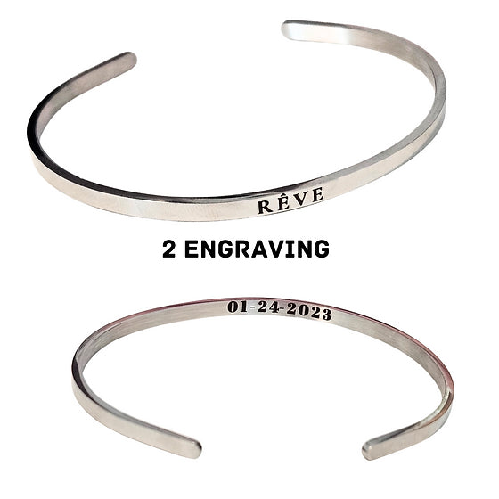 Custom Engrave Silver Bracelet 💧