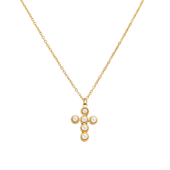 Pearl Cross Necklace 💧