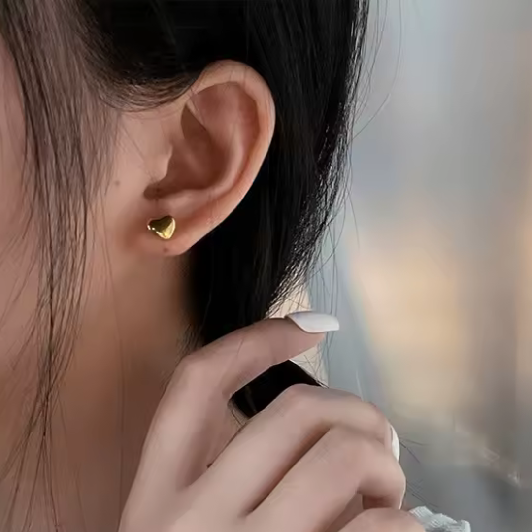 Katie Heart Gold Earrings💧