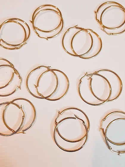 Gold Basic Hoops💧