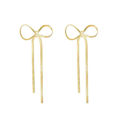 Ash Gold Bow Earrings💧