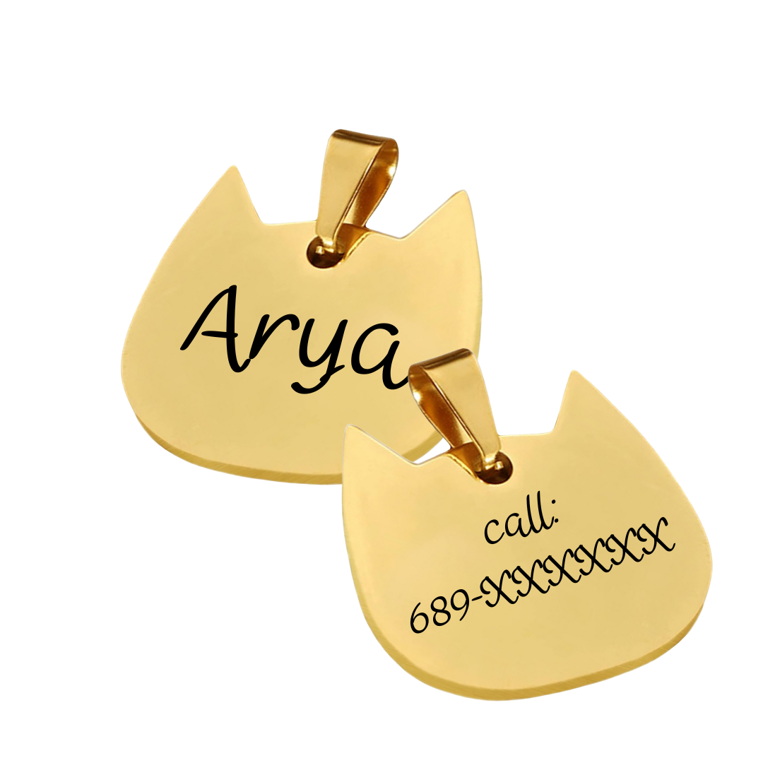 CUSTOM GOLD CAT ID TAG