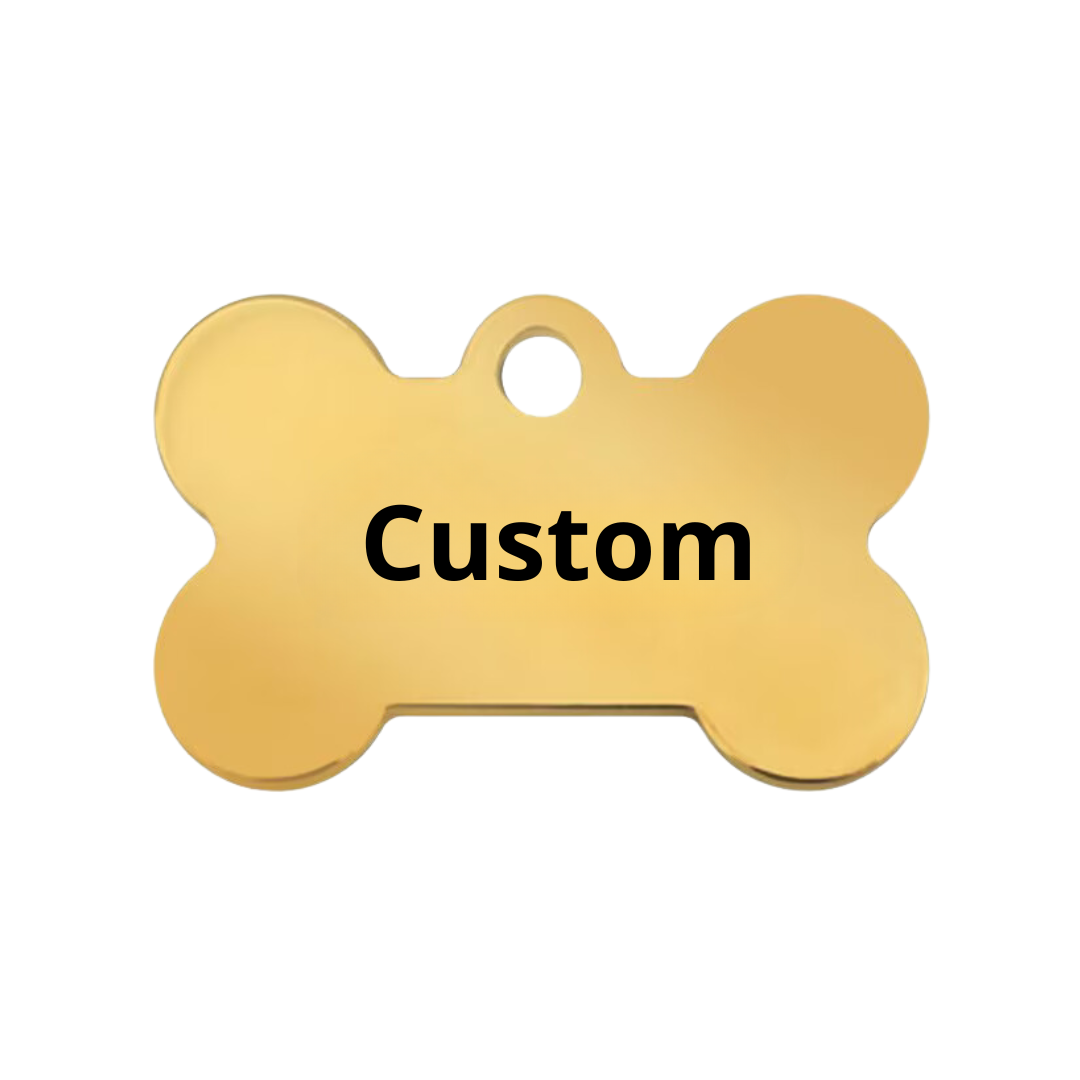 CUSTOM GOLD BONE DOG ID TAG